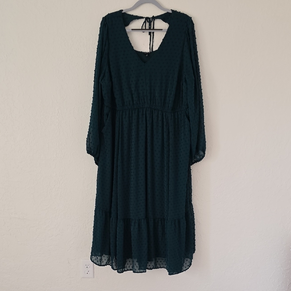 NWOT Emerald green Swiss Dot Torrid Dress Size 2x